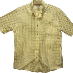 L.L. Bean Yellow Plaid Short-Sleeve Button-Down Shirt